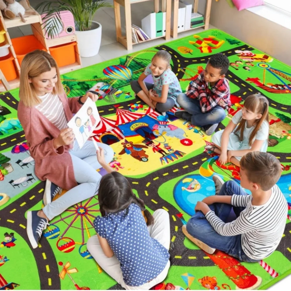 Colorful Children's Play Mat with Fun Design 59 × 78.7 In (approx. 5x7) NWT - Picture 8 of 9